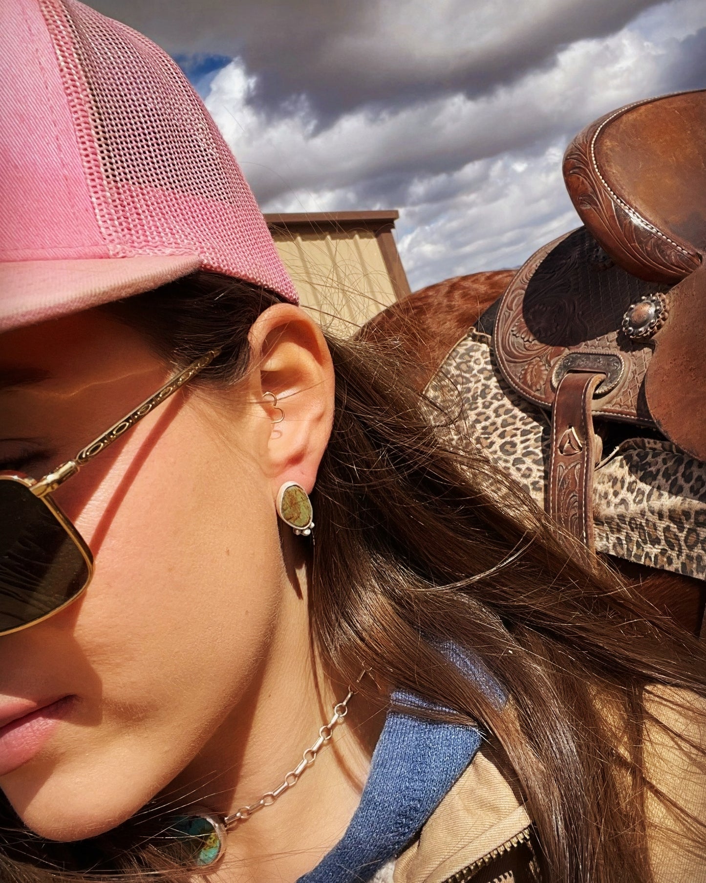 Handmade Sterling Silver & Royston Turquoise Earrings