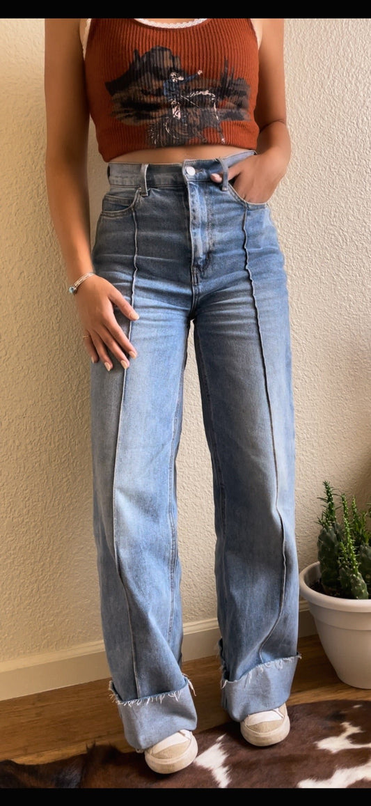 The Well's High Rise Wide Leg Jean